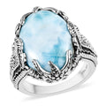 Artisan Crafted Larimar Ring in Sterling Silver (Size 10.0) 12.90 ctw - Sticky add to cart bar