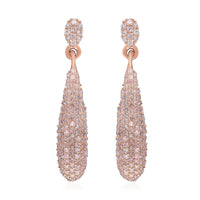 Natural Pink Diamond Dangle Earrings in Vermeil Rose Gold Over Sterling Silver 0.50 ctw
