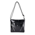 Black Faux Leather Crossbody Bag (9.45"x1.97"x9.45") with Shoulder Strap 47" - Sticky add to cart bar