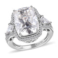 Moissanite Ring in Platinum Over Sterling Silver 7.60 ctw - Sticky add to cart bar