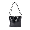 Black Faux Leather Crossbody Bag (9.45"1.97"x9.45") with Shoulder Strap - Sticky add to cart bar