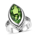 Artisan Crafted Chartreuse Quartz (Triplet) Solitaire Ring in Sterling Silver 9.00 ctw - Sticky add to cart bar