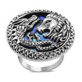Bali Legacy Abalone Shell Lion and Dragon Ring in Sterling Silver (Size 10.0) - Sticky add to cart bar