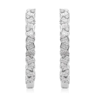 Diamond Hoop Earrings in Platinum Over Sterling Silver 0.50 ctw