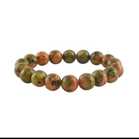 Unakite 10mm Beaded Stretch Bracelet 90.00 ctw