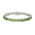 Chartreuse Quartz (Triplet) and White Zircon Bracelet in Platinum Over Sterling Silver (7.25 In) 34.00 ctw - Sticky add to cart bar