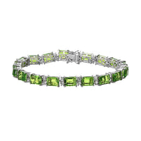 D'Joy Chartreuse Quartz (Triplet) and White Zircon Bracelet in Platinum Over Sterling Silver (8.00 In) 36.00 ctw