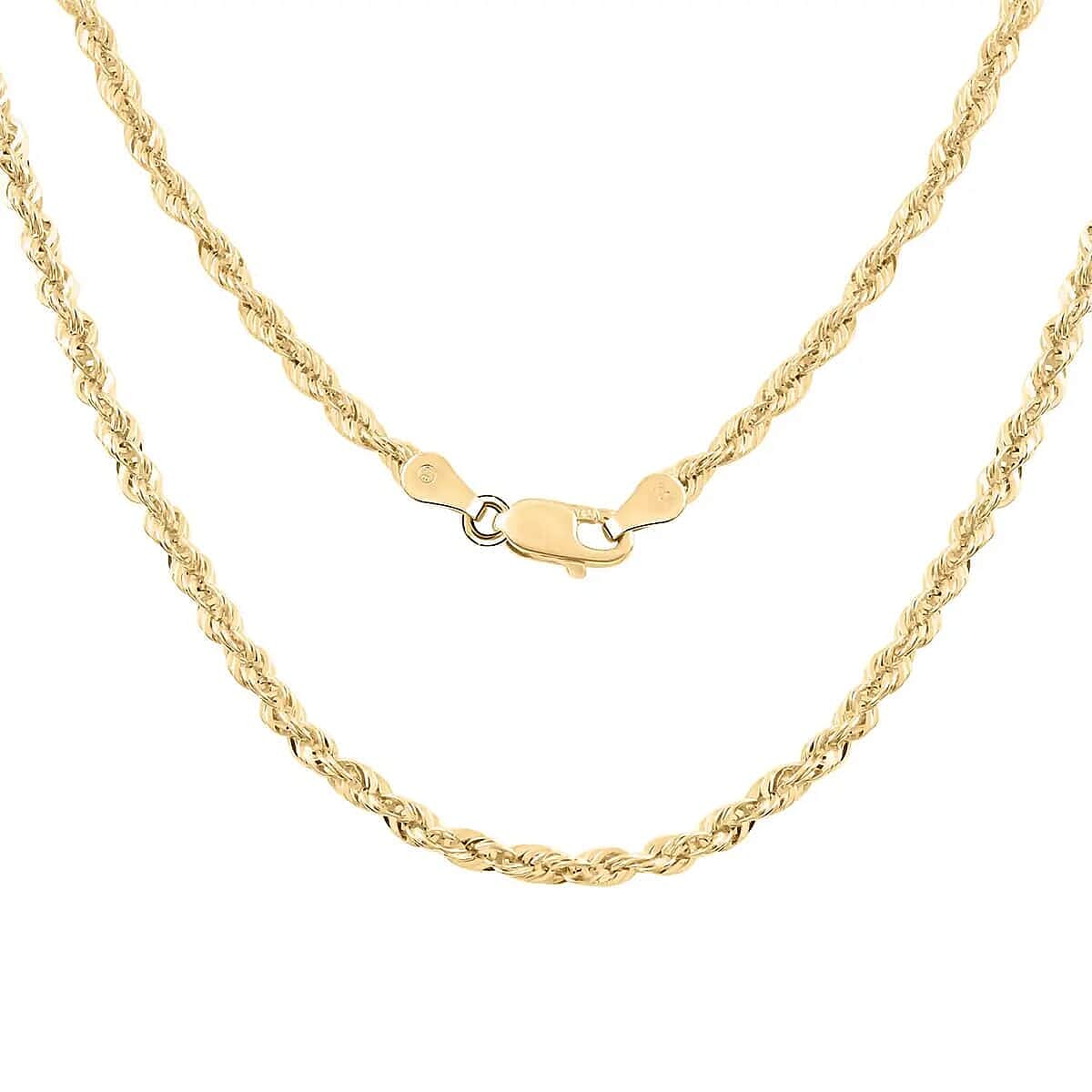 10K Yellow Gold 2.52mm Rope Necklace (22 Inches) (4.1 g)