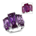 Lab Grown Color Change Sapphire, White Zircon Ring in Platinum Over Sterling Silver (Size 10.0) 23.60 ctw - Sticky add to cart bar