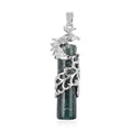 Agate Cylinder Phoenix Pendant in Silvertone 50.50 ctw - Sticky add to cart bar