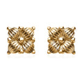 Luxoro 10K Yellow Gold Four Petal Floral Stud Earrings 1 Grams - Sticky add to cart bar