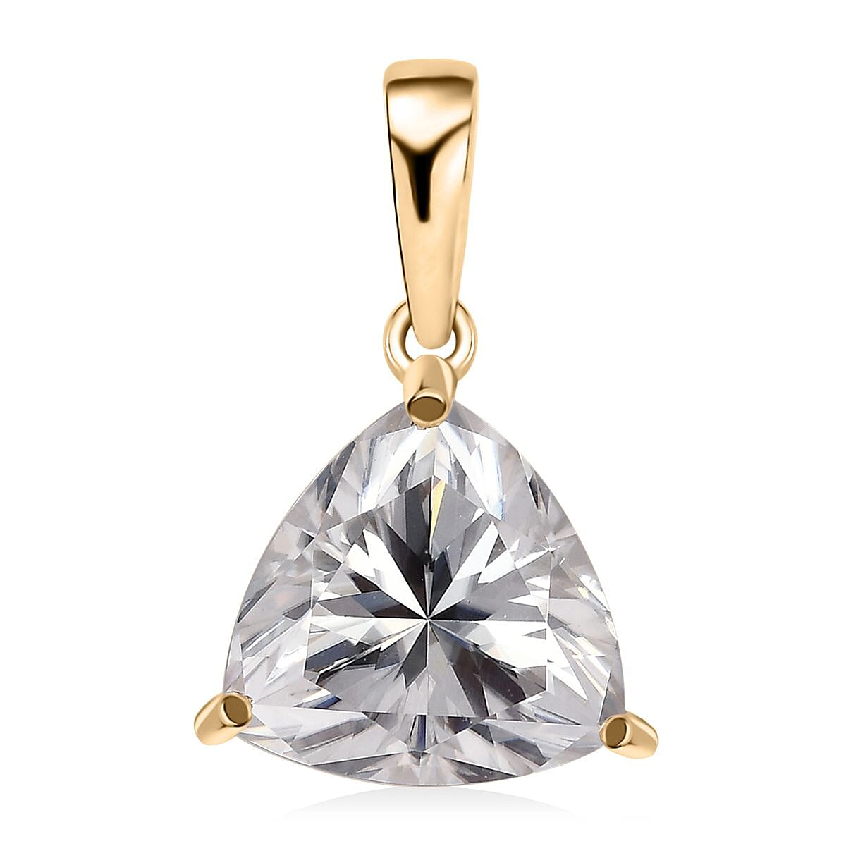 Luxoro 10K Yellow Gold Moissanite Solitaire Pendant 1.85 ctw