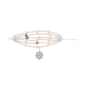 Strada Japanese Movement White Glass, Multi Color Austrain Crystal Beaded Bracelet Watch in Silvertone (27.70mm) (7.5-8.0In) - Sticky add to cart bar