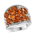 Tangerine Kyanite and White Zircon Floral Ring in 14K Yellow Gold and Platinum Over Sterling Silver 5.70 ctw - Sticky add to cart bar
