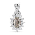 AAA Turkizite and Moissanite 0.85 ctw Pendant in Platinum Over Sterling Silver - Sticky add to cart bar
