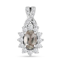 AAA Turkizite and Moissanite 0.85 ctw Pendant in Platinum Over Sterling Silver