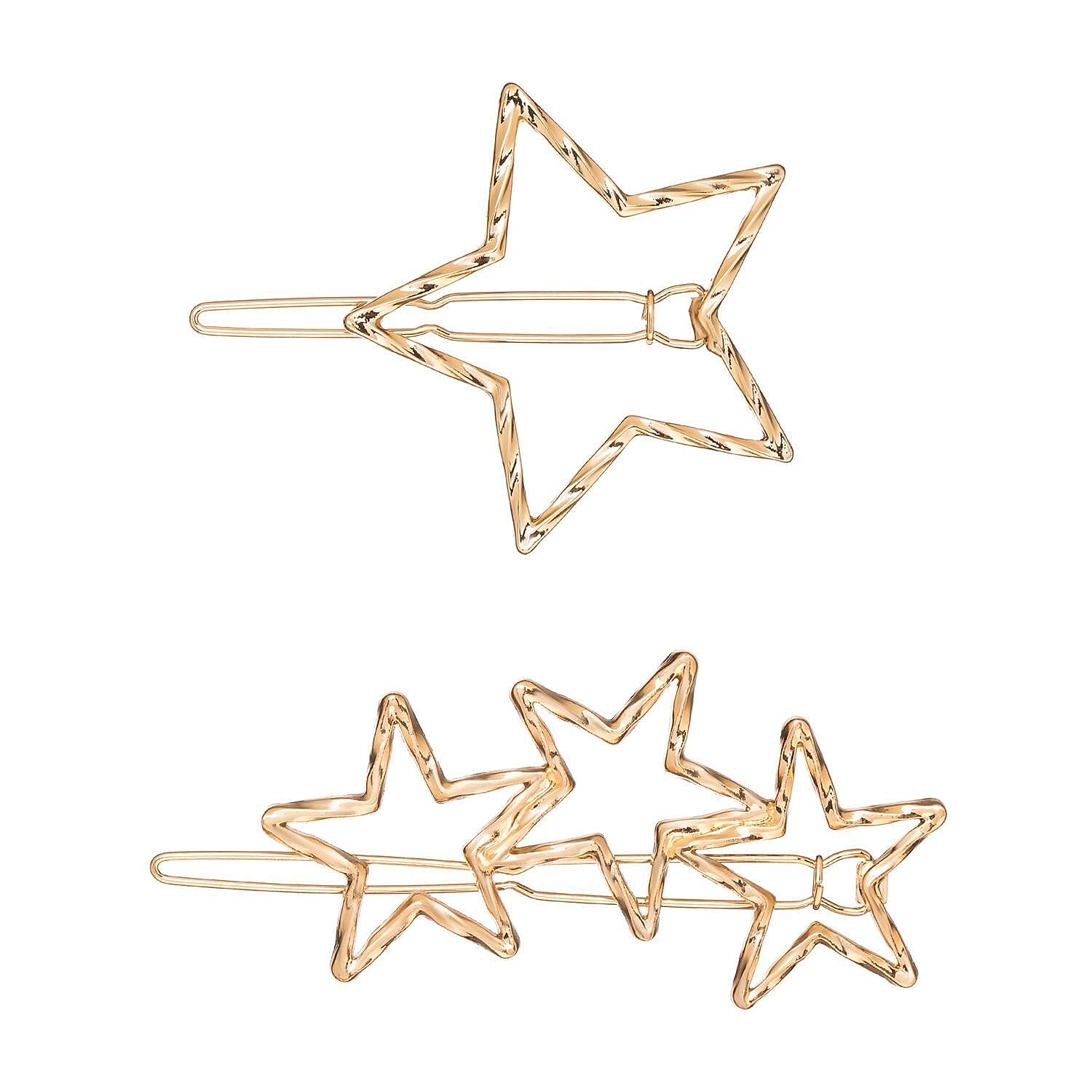 Starry Hair Clips in Goldtone , Cute Hair Clips , Hair Accessories For Women , Wedding Hair Accessories