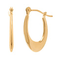 14K Yellow Gold 26x3mm Leaf Design Textured Hoop Earrings (2 g) - Sticky add to cart bar