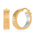 14K Yellow and White Gold 21.2X6mm Hoop Earrings (3.3 g) - Sticky add to cart bar
