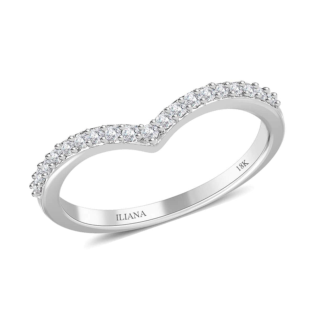Iliana 18K White Gold G-H SI Diamond Heart Ring 0.20 ctw