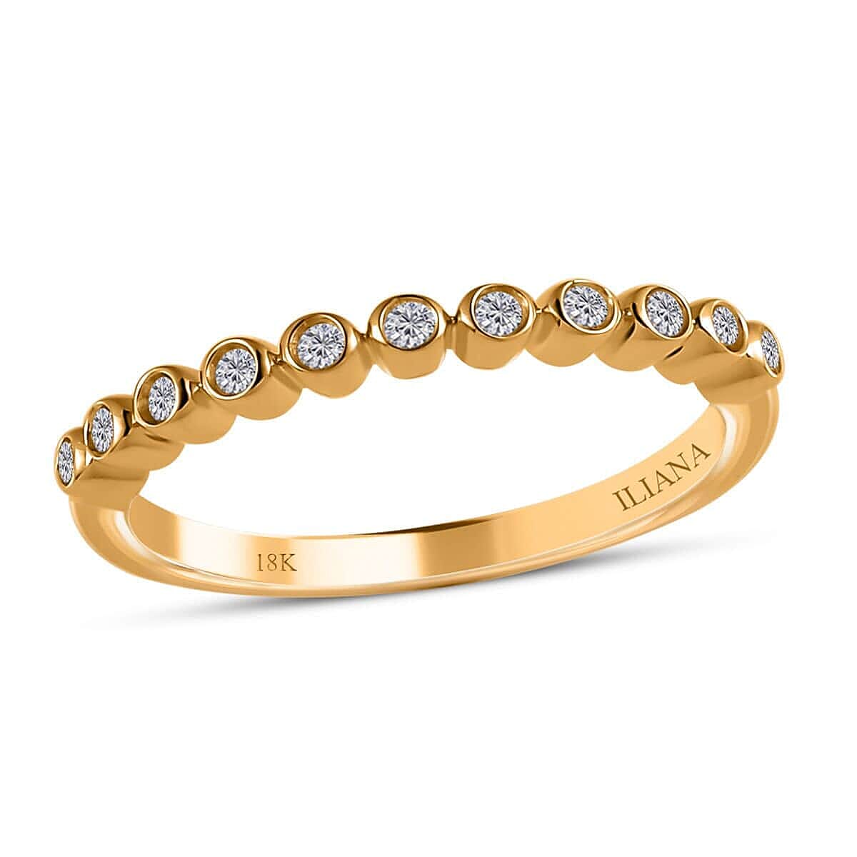 Doorbuster Iliana 18K Yellow Gold Diamond (G-H, SI1) Band Ring 0.20 ctw