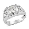 Moissanite Men's Ring in Platinum Over Sterling Silver 1.85 ctw (Del. in 7-10 Days) - Sticky add to cart bar