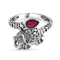 Bali Legacy Mozambique Garnet Elephant Bypass Ring in Sterling Silver (Size 10.0) 1.35 ctw - Sticky add to cart bar