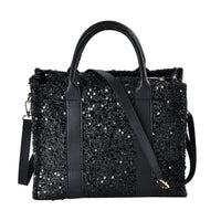 Black Leopard Print Faux Leather Crossbody Bag (12.60"x6.30"x10.60") with Handle Drop and Shoulder Strap