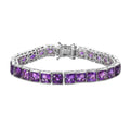 Premium Moroccan Amethyst and White Zircon Bracelet in Platinum Over Sterling Silver (6.50 In) 25.80 ctw (Del. in 7-10 Days) - Sticky add to cart bar