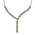 Premium Tsavorite Garnet Y- Necklace 18 Inches in Platinum Over Sterling Silver 4.15 ctw - Sticky add to cart bar