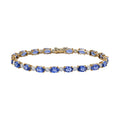 Luxoro 14K Yellow Gold Premium Tanzanite and Moissanite Bracelet (6.50 In) 4.60 Grams 10.00 ctw - Sticky add to cart bar