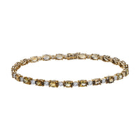 Luxoro 14K Yellow Gold Premium Tanzanite and Moissanite Bracelet (6.50 In) 4.60 Grams 10.00 ctw