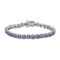 One Time Only Tanzanite 3 Row Carpet Bracelet in Platinum Over Sterling Silver (6.50 In) 6.75 ctw - Sticky add to cart bar