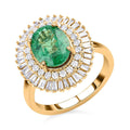 Certified Iliana 18K Yellow Gold AAA Kagem Zambian Emerald and G-H SI Diamond Double Halo Ring (Del. in 15-20 Days) 6 Grams 2.55 ctw - Sticky add to cart bar