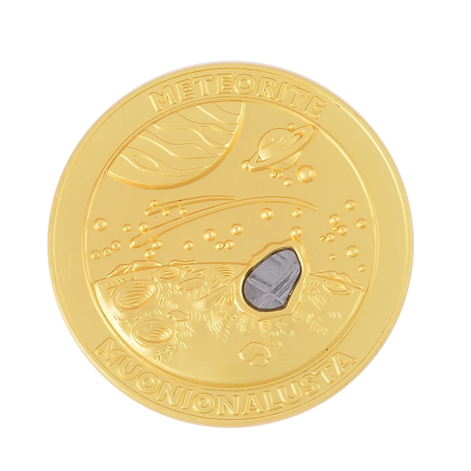 One Time Only Muonionalusta Marvelous Meteorite Home Decor Rough Stone Piece in Goldtone