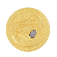 One Time Only Muonionalusta Marvelous Meteorite Home Decor Rough Stone Piece in Goldtone