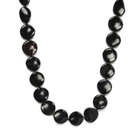 Black Agate and Thai Black Spinel Necklace 18 Inches in Sterling Silver 256.20 ctw