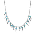 Santa Fe Style Mojave Turquoise Necklace 18 Inches in Sterling Silver 12.00 ctw - Sticky add to cart bar