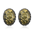Green Amber Earrings in Sterling Silver - Sticky add to cart bar