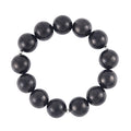 Shungite 15-17mm Beaded Stretch Bracelet n Rhodium Over Sterling Silver 367.00 ctw - Sticky add to cart bar