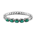 Emeraldine Quartz (Triplet) Bangle Bracelet in Stainless Steel (6.50 In) 8.00 ctw - Sticky add to cart bar
