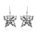 Artisan Crafted White Buffalo Butterfly Earrings in Sterling Silver 7.40 ctw - Sticky add to cart bar