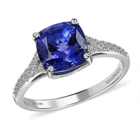 Certified Rhapsody 950 Platinum AAAA Tanzanite and E-F VS Diamond Ring 4.45 Grams (Del. in 15-20 Days) 2.85 ctw