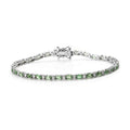 Premium Tsavorite Garnet and Moissanite Tennis Bracelet in Platinum Over Sterling Silver (7.25 In) 5.50 ctw - Sticky add to cart bar