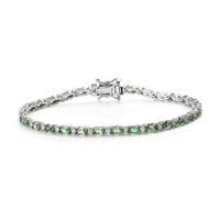 Premium Tsavorite Garnet and Moissanite Tennis Bracelet in Platinum Over Sterling Silver (7.25 In) 5.50 ctw