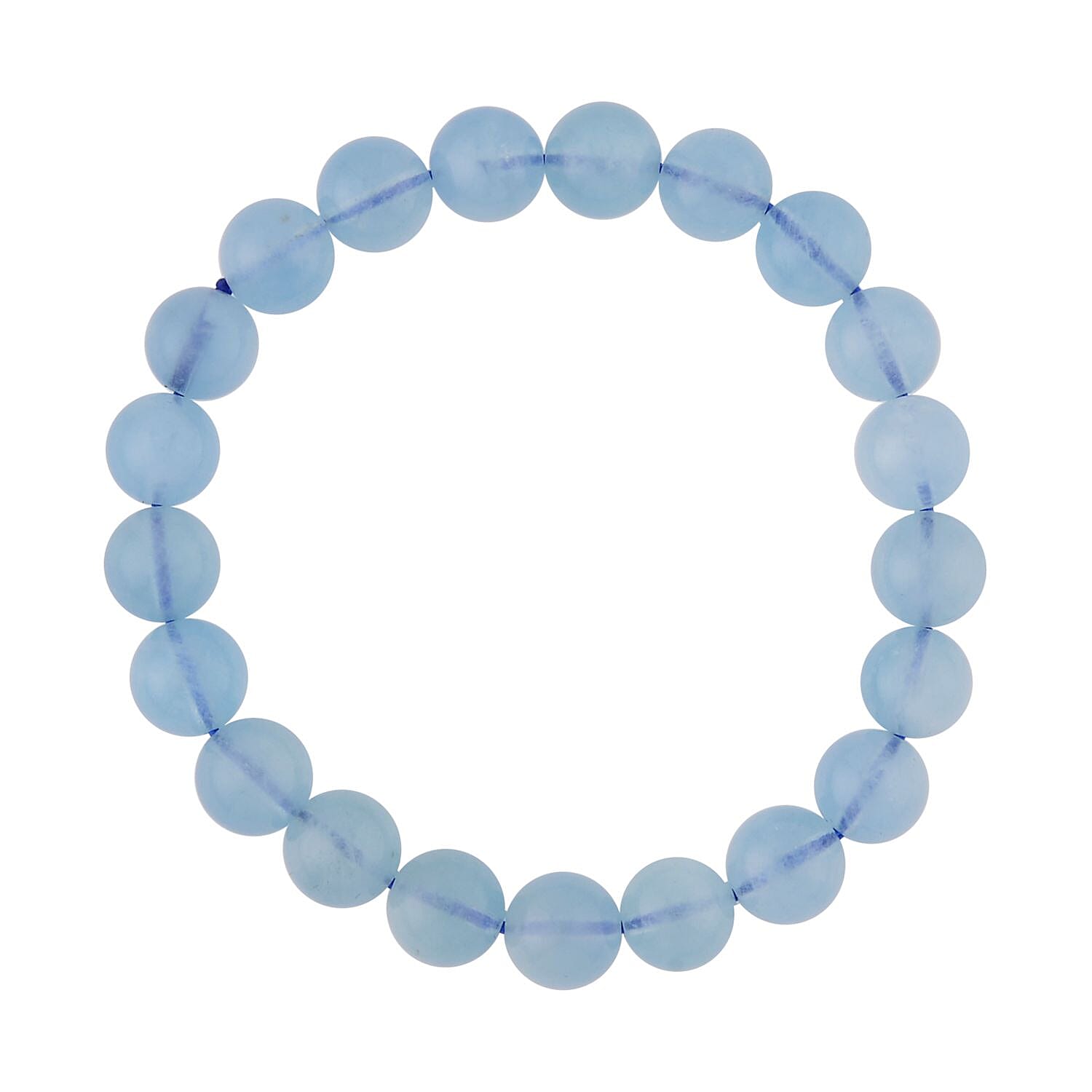 AAA Espirito Santo Aquamarine 8-10mm Beaded Stretch Bracelet 115.00 ctw