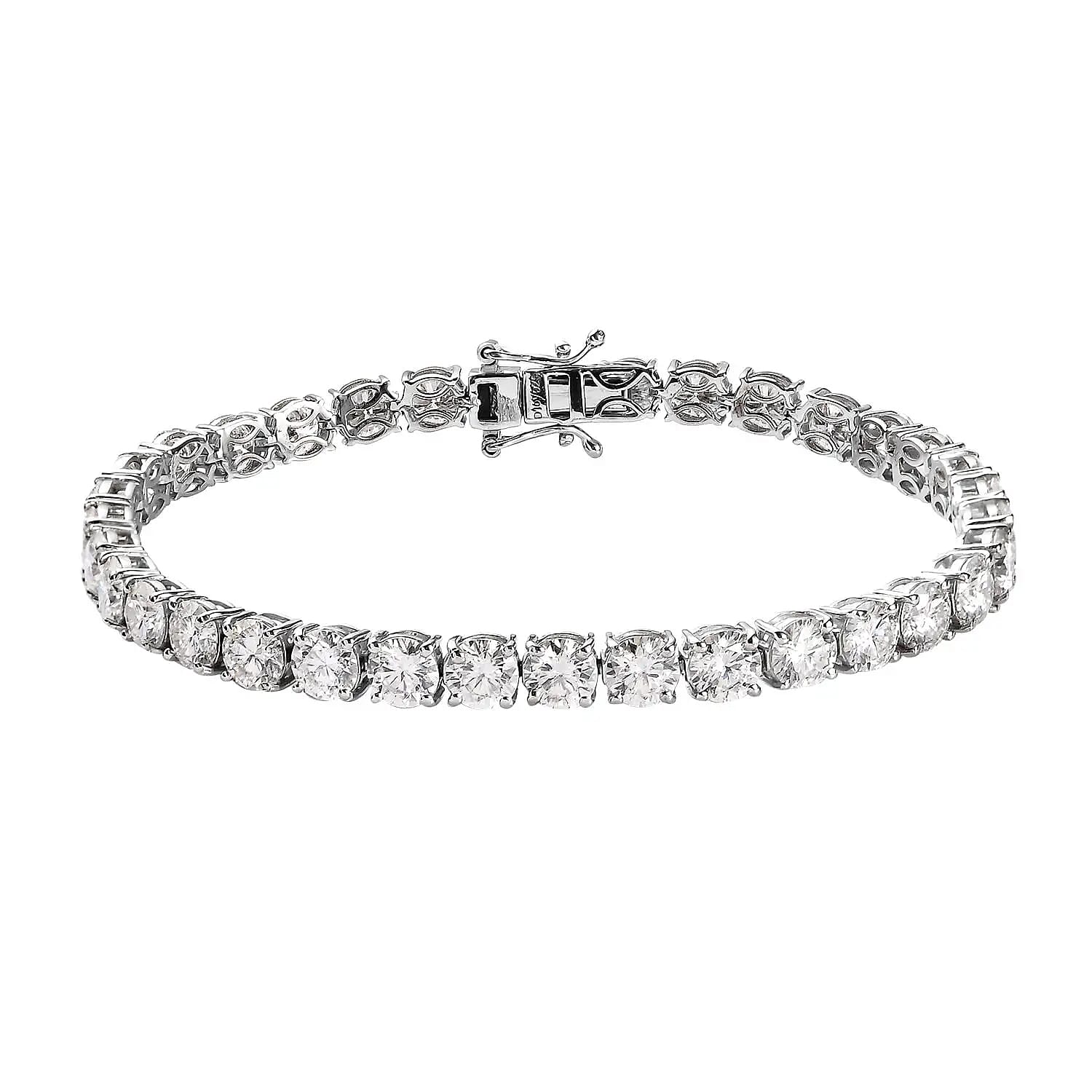 Moissanite Tennis Bracelet in Platinum Over Sterling Silver (7.25 In) 13.75 ctw