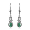 AAA Kagem Zambian Emerald and White Zircon Infinity Lever Back Earrings in Platinum Over Sterling Silver 1.25 ctw - Sticky add to cart bar