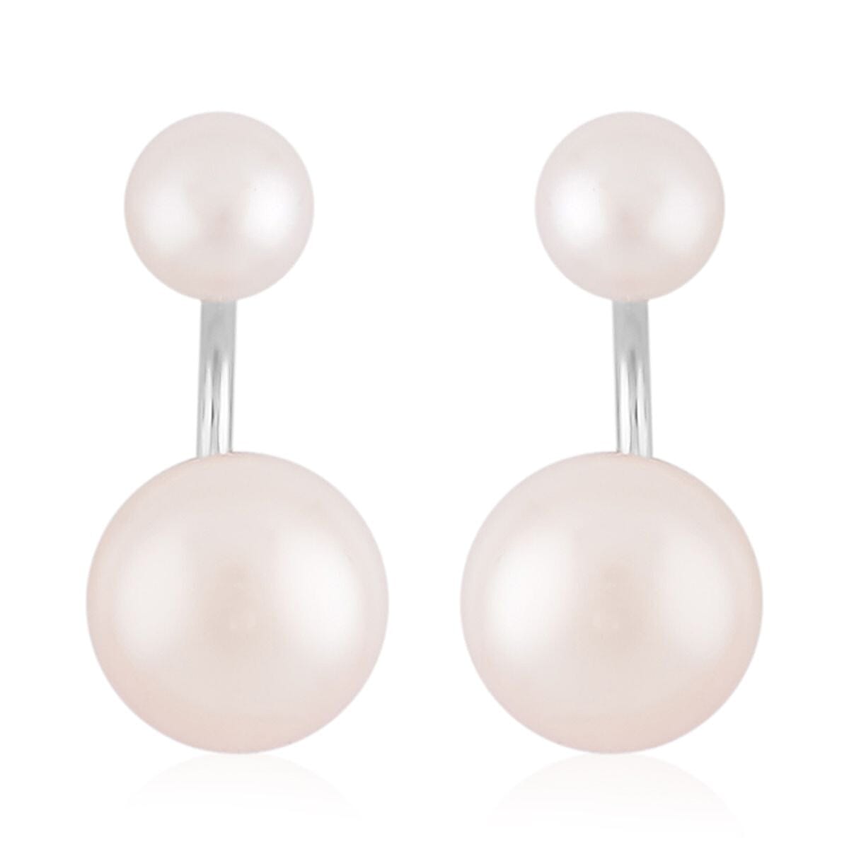 White Freshwater Pearl Earrings in Stainless Steel , Tarnish-Free, Waterproof, Sweat Proof Jewelry