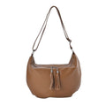 Brown Color Genuine Leather Crossbody Bag with Shoulder Strap - Sticky add to cart bar
